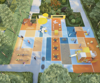 Modern Outdoor Space In Kindergarten-ID:276880985