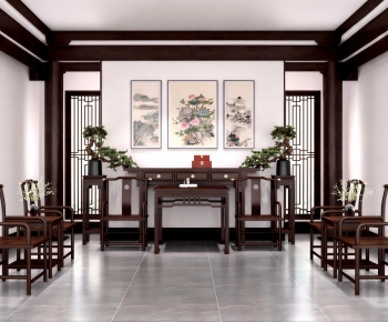 New Chinese Style A Living Room-ID:422858003