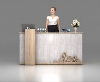 New Chinese Style Reception Desk-ID:954891921
