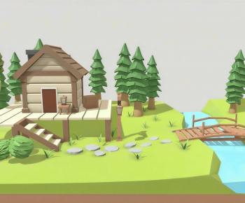 Modern Cartoon House-ID:347544919