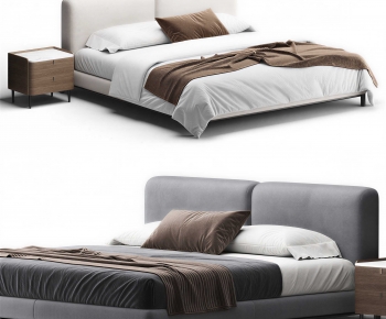 Modern Double Bed-ID:971663956