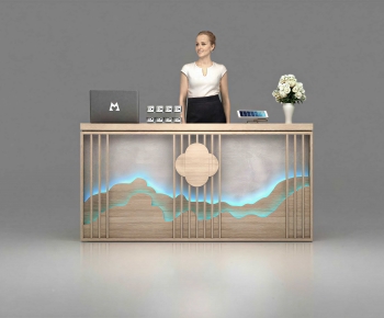 New Chinese Style Reception Desk-ID:105221994