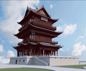 Chinese Style Ancient Architectural Buildings-ID:703279972