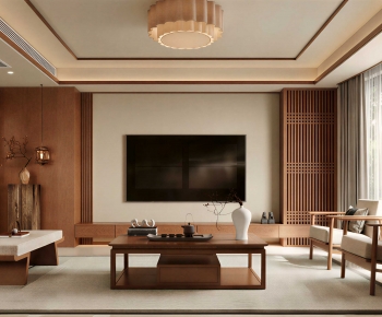 New Chinese Style A Living Room-ID:571878915