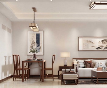 New Chinese Style A Living Room-ID:262958053