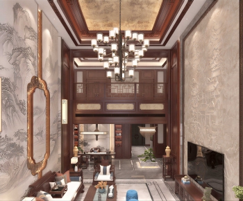 New Chinese Style A Living Room-ID:157311925