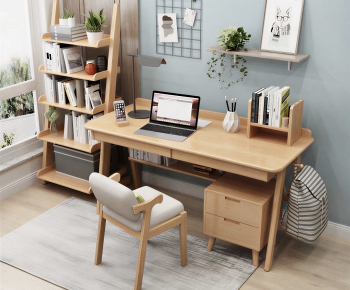 Modern Computer Desk And Chair-ID:114325059
