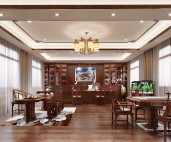 New Chinese Style Manager's Office-ID:596932894