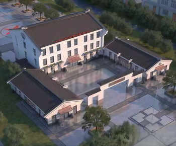 New Chinese Style Architectural Bird's-eye View Planning-ID:772466907