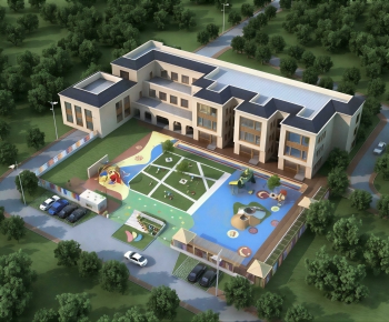 Modern School Building-ID:925309908