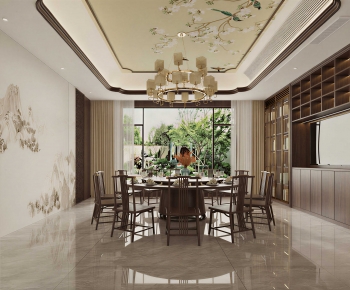 New Chinese Style Dining Room-ID:751214987