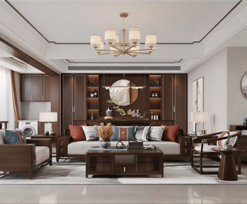 New Chinese Style A Living Room-ID:329826124