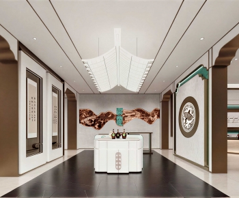 New Chinese Style Exhibition Hall-ID:735872038