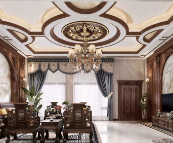 Chinese Style A Living Room-ID:592930081