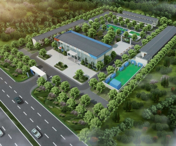 Modern Architectural Bird's-eye View Planning-ID:669523955
