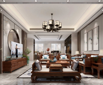 New Chinese Style A Living Room-ID:578547006