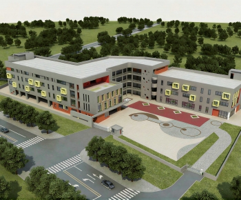 Modern School Building-ID:974090107