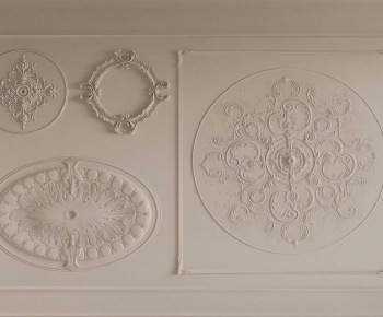 French Style Plaster Carved Top Plate-ID:243917948