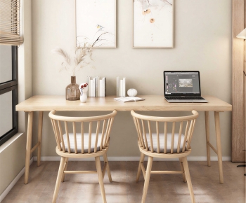 Nordic Style Computer Desk And Chair-ID:616503953