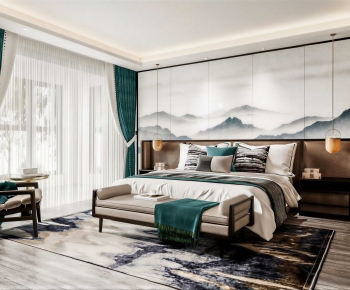 New Chinese Style Bedroom-ID:630606894