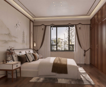 New Chinese Style Bedroom-ID:917896039