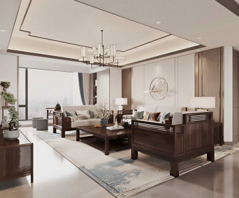 New Chinese Style A Living Room-ID:812139558