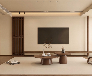New Chinese Style A Living Room-ID:746896034
