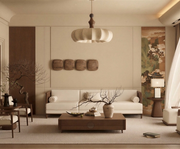 New Chinese Style A Living Room-ID:873140106