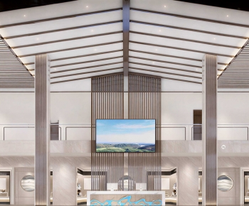 New Chinese Style Office Reception Desk-ID:442154881