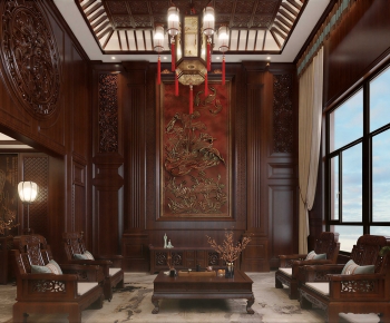 Chinese Style A Living Room-ID:107469688