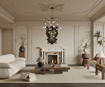 French Style A Living Room-ID:387594943