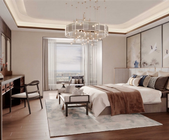 New Chinese Style Bedroom-ID:527622948