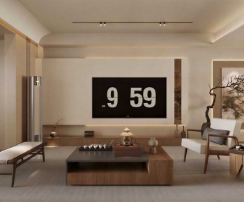 New Chinese Style A Living Room-ID:425188068