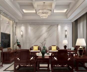 New Chinese Style A Living Room-ID:579088938