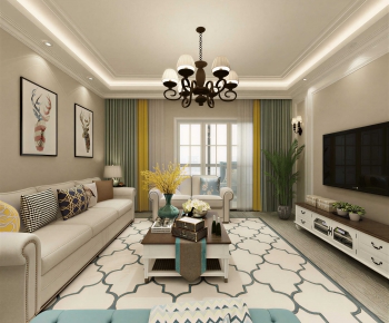 Simple European Style A Living Room-ID:956298112