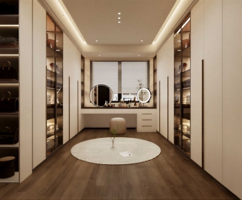 Modern Clothes Storage Area-ID:675649678