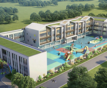 Modern School Building-ID:628324995