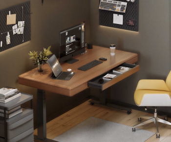 Modern Computer Desk And Chair-ID:135879041