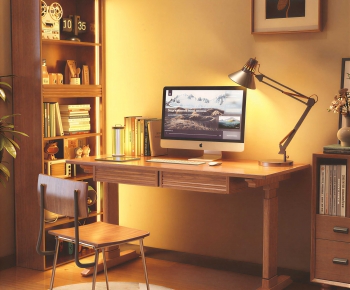 Modern Computer Desk And Chair-ID:294801002