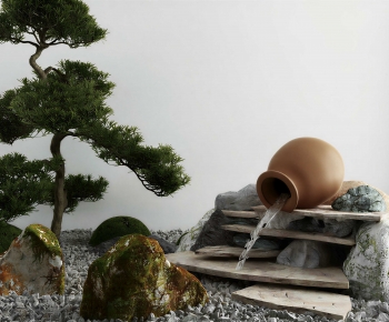 Japanese Style Rockery Waterscape-ID:369596006