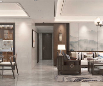 New Chinese Style A Living Room-ID:765386104