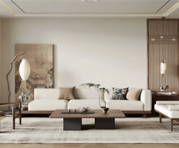 New Chinese Style A Living Room-ID:880780226