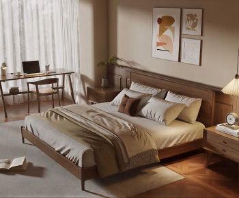 Modern Double Bed-ID:906397105