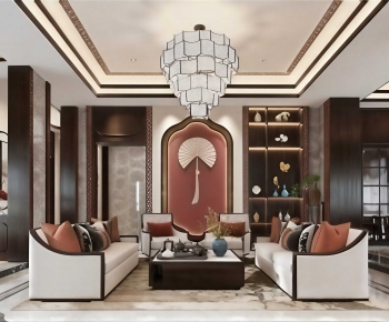 New Chinese Style A Living Room-ID:523031002