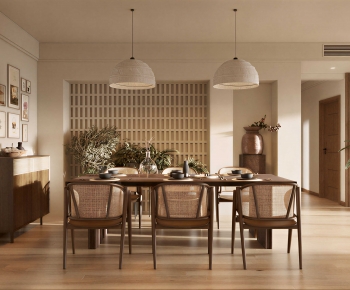 Wabi-sabi Style Dining Room-ID:517390977