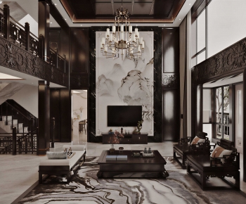 New Chinese Style A Living Room-ID:339361918