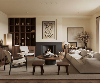 Wabi-sabi Style A Living Room-ID:335136894