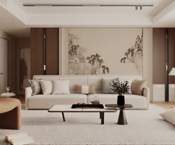 New Chinese Style A Living Room-ID:616250046