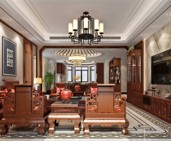 Chinese Style A Living Room-ID:380238065