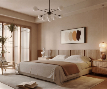 Wabi-sabi Style Bedroom-ID:588359129